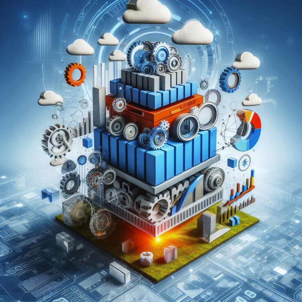 An abstract representation of a stabilized marketing stack symbolizing efficiency integration and growth